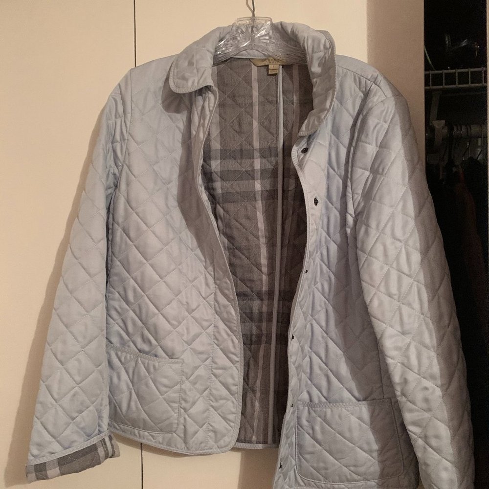 Burberry Brit Women's Quilted Blue Jacket SZ L